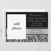 Gothic Roos Graduation Party Invitation Kaart (Voorkant / Achterkant)