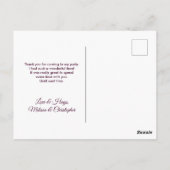 Gothic Roos, Kaars en Hanger Bedanktfeestje Briefkaart (Achterkant)