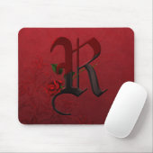 Gothic Roos Monogram R Muismat (Met muis)