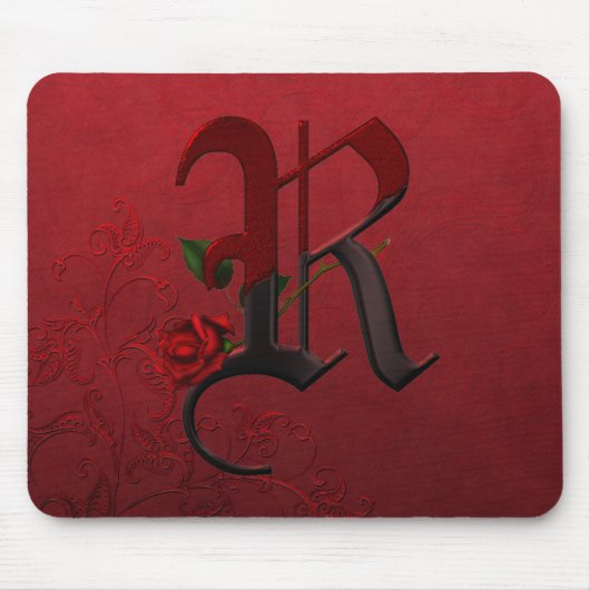 Gothic Roos Monogram R Muismat (Voorkant)