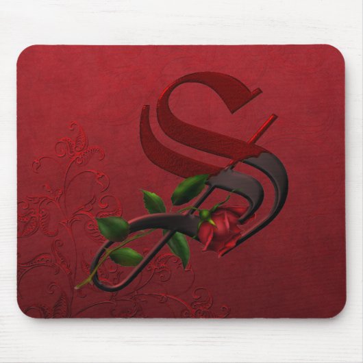 Gothic Roos Monogram S Muismat (Voorkant)
