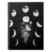 Gothic Roos Moon-fases Witchy Crescent Notitieboek (Voorkant)