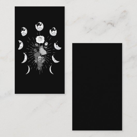 Gothic Roos Moon-fases Witchy Crescent Visitekaartje (Voorkant / Achterkant)