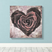 gothic roos omwikkeld canvas afdruk (Insitu (Houten vloer))