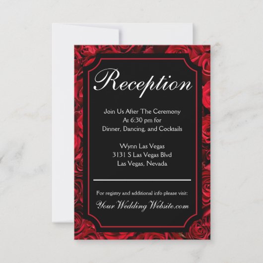 Gothic Roos Reception Enclosure Card RSVP Kaartje (Voorkant)