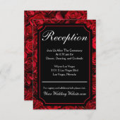 Gothic Roos Reception Enclosure Card RSVP Kaartje (Voorkant / Achterkant)