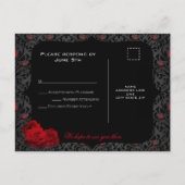 Gothic Roos Red en Black RSVP-kaart Uitnodiging Briefkaart (Achterkant)