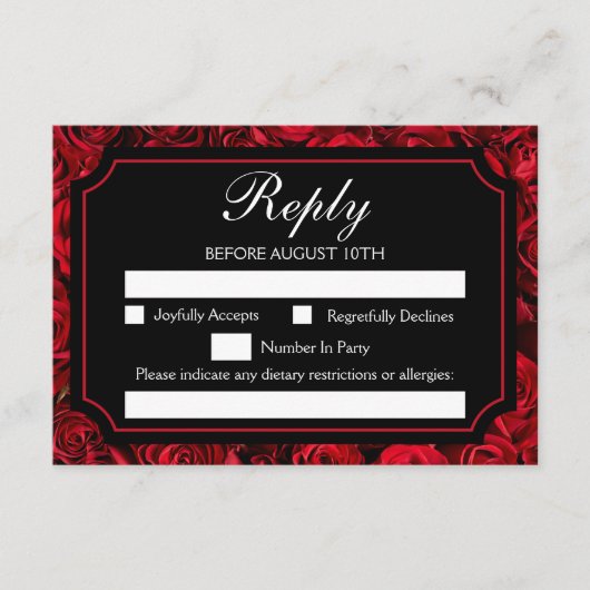  Gothic Roos Reply Card Informatiekaartje (Voorkant)