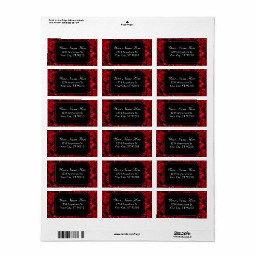 Gothic Roos Return Address Labels (Full Sheet)
