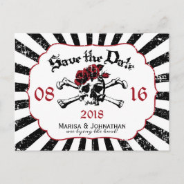 Gothic Roos Skull Grunge Pirate Save the Date Aankondigingskaart
