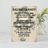 Gothic Roos Skull Invitation -  Halloween P Kaart (Staand voorkant)