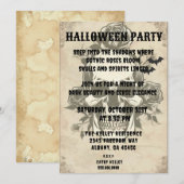 Gothic Roos Skull Invitation -  Halloween P Kaart (Voorkant / Achterkant)