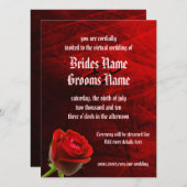 Gothic Roos Virtual Wedding Kaart (Voorkant / Achterkant)