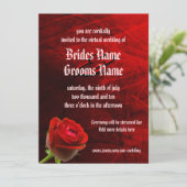 Gothic Roos Virtual Wedding Kaart (Staand voorkant)