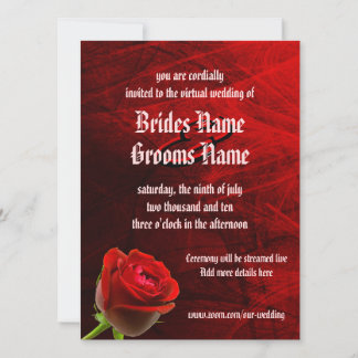 Gothic Roos Virtual Wedding Kaart