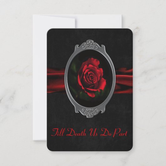 Gothic Roos Wedding Invitation Kaart (Voorkant)