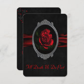 Gothic Roos Wedding Invitation Kaart (Voorkant / Achterkant)
