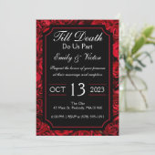  Gothic Roos Wedding Invitations Kaart (Staand voorkant)