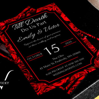  Gothic Roos Wedding Invitations Kaart