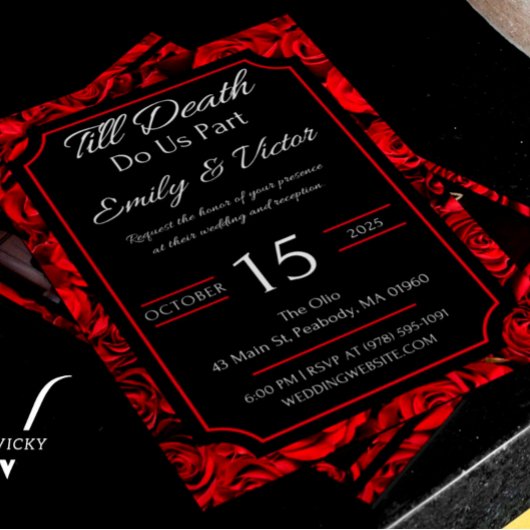  Gothic Roos Wedding Invitations Kaart