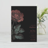 Gothic Roos Wedding Kaart (Staand voorkant)