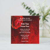 Gothic Roos Wedding Kaart (Staand voorkant)