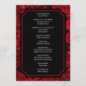 Gothic Roos Wedding Program Wide Menu (Achterkant)