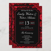 Gothic Roos Wedding Program Wide Menu (Voorkant / Achterkant)