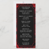 Gothic Roos Wedding Programme Kaart (Achterkant)