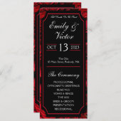 Gothic Roos Wedding Programme Kaart (Voorkant / Achterkant)