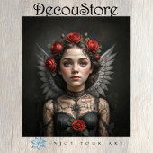 Gothic Rose Angel Decoupage Tissuepapier