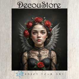 Gothic Rose Angel Decoupage Tissuepapier