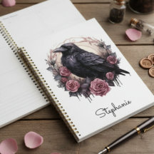 Gothic Rose Crow Daily Planner - Witchy Chic