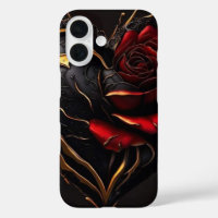 Gothic Rose Hart – Luxe Donkere Kunst Telefoonhoes