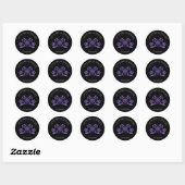 Gothic Rose Purple Black Wedding Ronde Sticker (Vel)