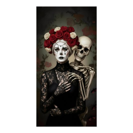 Gothic Rose Queen – Dark Romantic Art Perfect Poster (Voorkant)