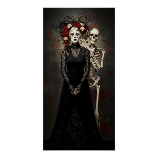 Gothic Rose Queen – Dark Romantic Art Perfect Poster (Voorkant)