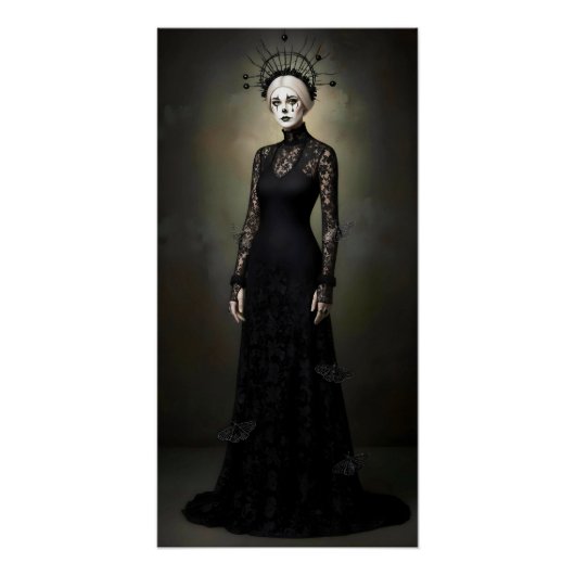 Gothic Rose Queen – Dark Romantic Art Perfect Poster (Voorkant)