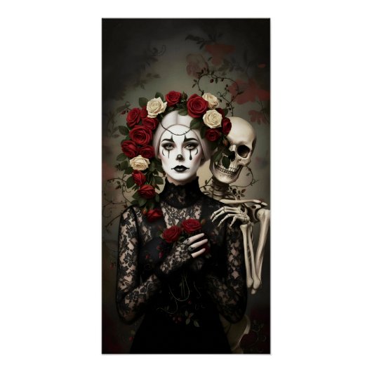 Gothic Rose Queen – Dark Romantic Art Perfect Poster (Voorkant)