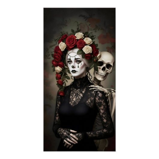 Gothic Rose Queen – Dark Romantic Art Perfect Poster (Voorkant)