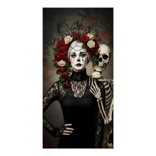 Gothic Rose Queen – Dark Romantic Art Perfect Poster (Voorkant)