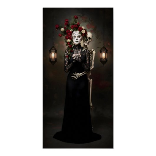 Gothic Rose Queen – Dark Romantic Art Perfect Poster (Voorkant)