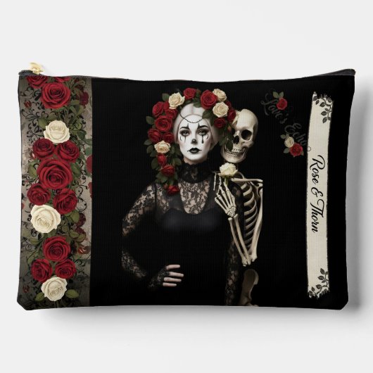 Gothic Rose Queen – Dark Romantic Art with Skeleto Etui (Voorkant)
