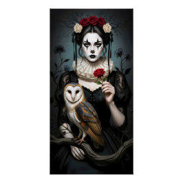 Gothic Rose Queen – Dark Romantic Art with Skeleto Perfect Poster