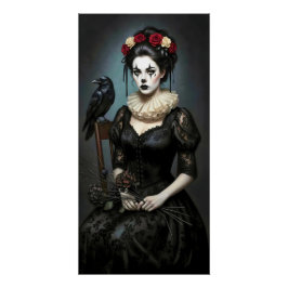 Gothic Rose Queen – Dark Romantic Art with Skeleto Perfect Poster