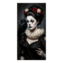 Gothic Rose Queen – Dark Romantic Art with Skeleto Perfect Poster