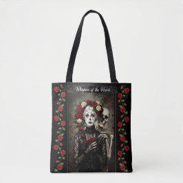 Gothic Rose Queen – Dark Romantic Art with Skeleto Tote Bag