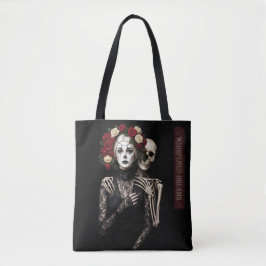 Gothic Rose Queen – Dark Romantic Art with Skeleto Tote Bag
