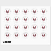 Gothic Rose Schedel Bruiloft Dank Je  Ronde Sticker (Vel)