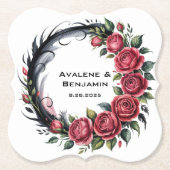 Gothic Rose Wedding Frame Kartonnen Onderzetters (Voorkant)
